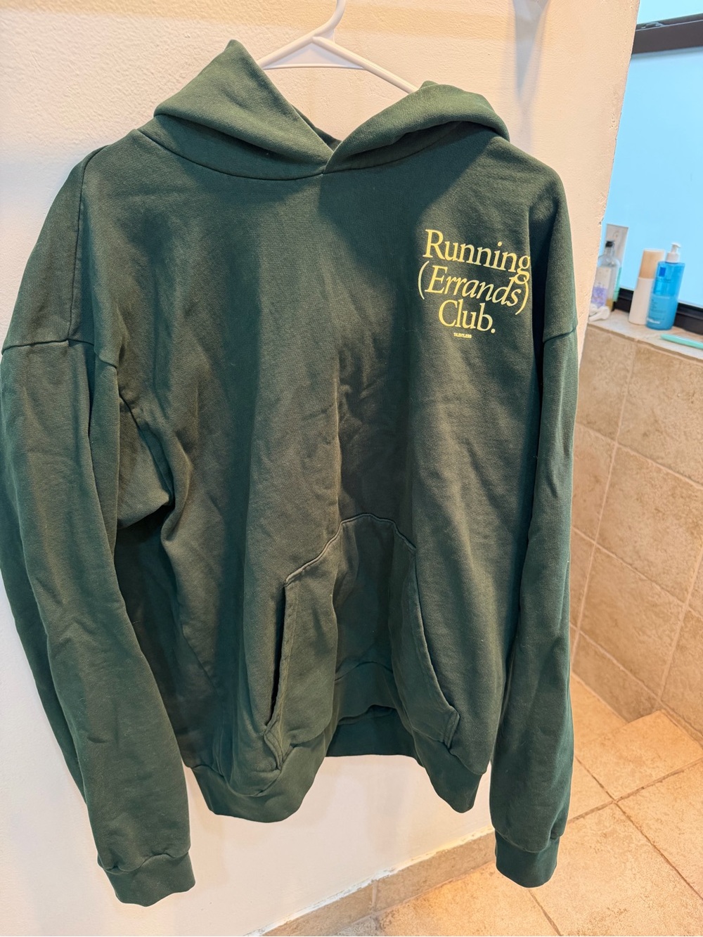 TALENTLESS Forest Green Hoodie with Yellow Chest Graphic